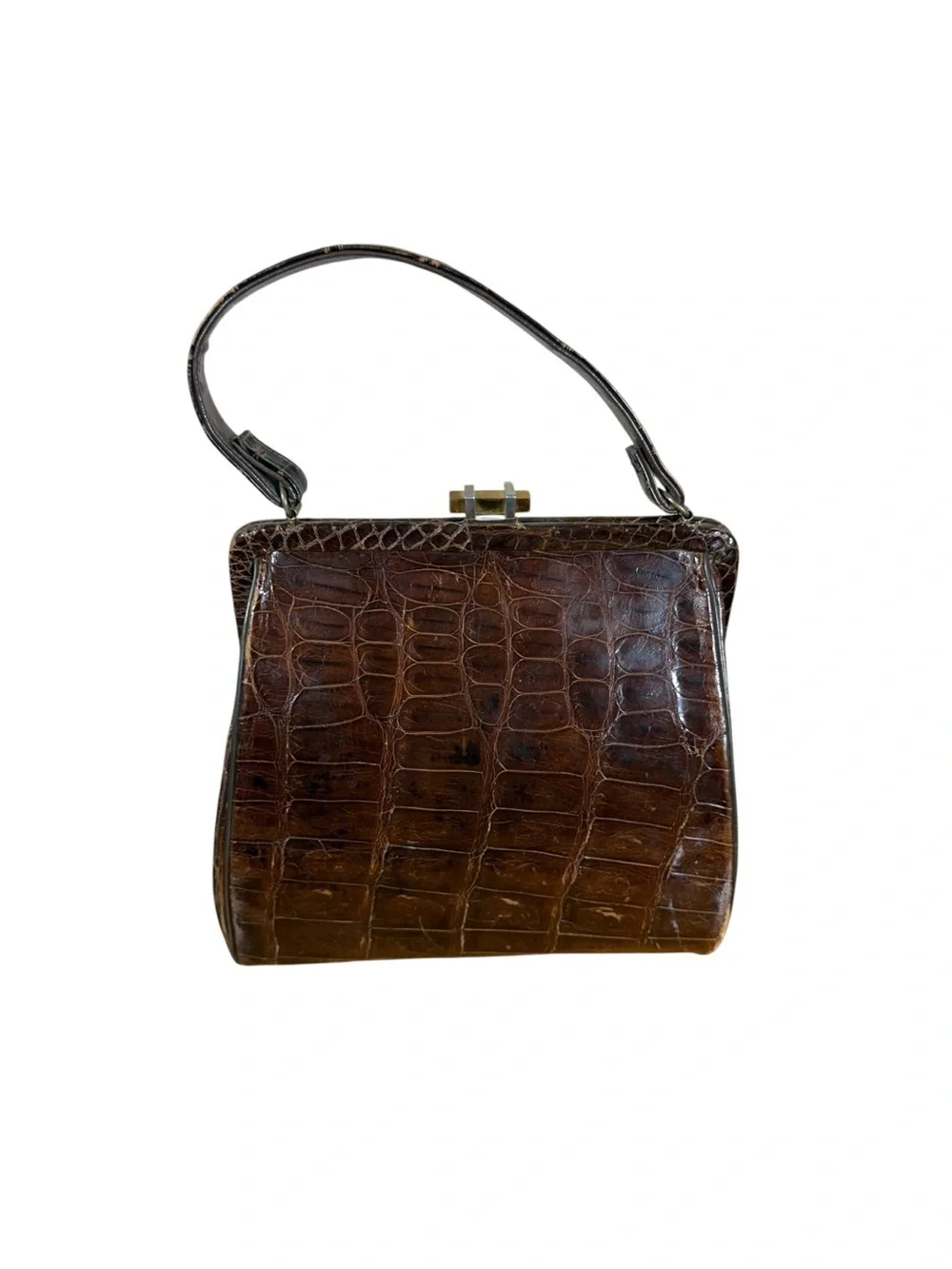Vintage Mayer Top Handle Crocodile Bag